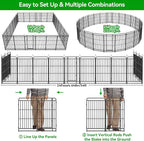 Dog Fence Outdoor 24 Piece Panels 32" Height, Square Steel Pipe - Image 8