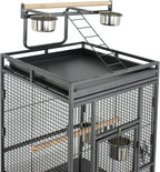 ZENY 61-inch Playtop Parrot Bird Cages, Wrought Iron Large Birdcage - Image 6