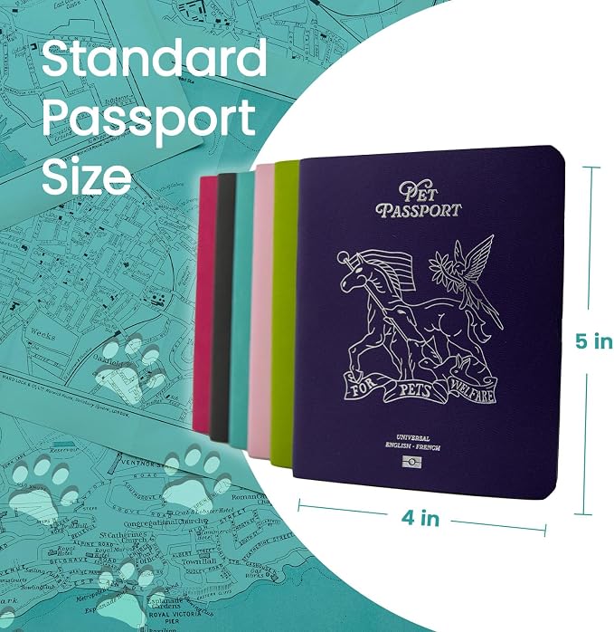 Color Premium PU Leather stitch-sewn US Pet Passport Medical Record - Image 5
