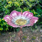 MUMTOP 31 Inch Height Glass Birdbath Birdfeeder - Image 4