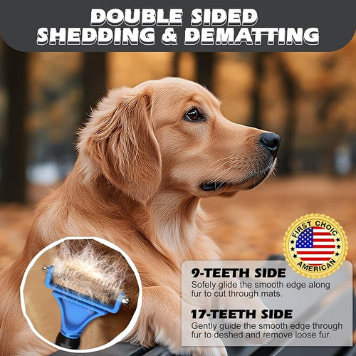 3PCS Pet Grooming Rake & Metal Comb & Flea Comb - Image 2