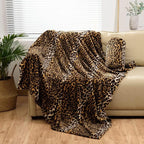 Bnuitland Leopard Print Flannel Blanket, Large Size 108x90 Inches - Image 8