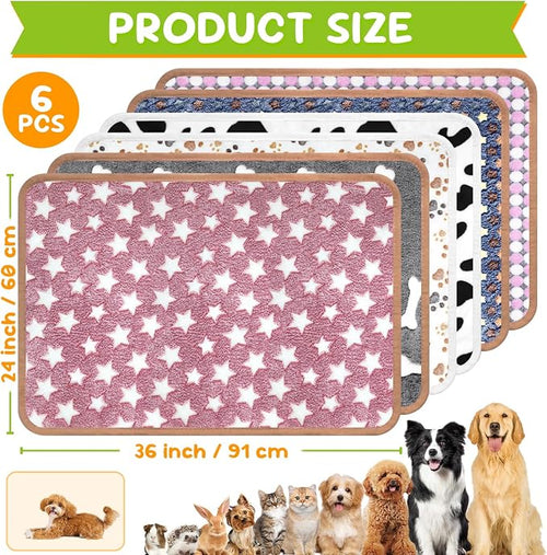 6 Pcs Dog Blanket Super Soft Pet Puppy Blankets Calming Dog Blankets - Image 2