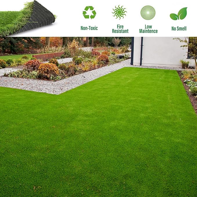 Artificial Grass Rug Outdoor Indoor 7FTX80FT Fake Grass Carpet Green Synthetic - Image 7