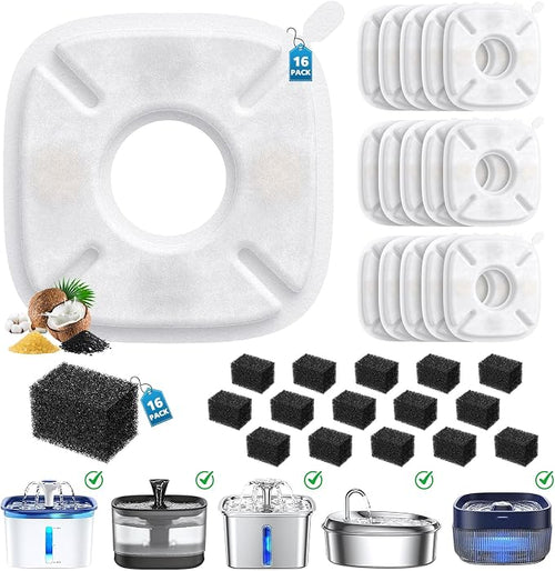 32 Pcs Cat Water Fountain Filters by Beckacher