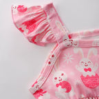 Toddler Baby Girls Summer Clothes Outfits Ruffled Sleeve Dinosaur Shirt Leopard - Image 4