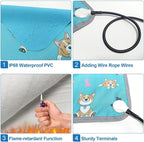 Cat Heating Pad, 22x18 in Heated Cat Bed, Adjustable Thermostat+Constant On - Image 5