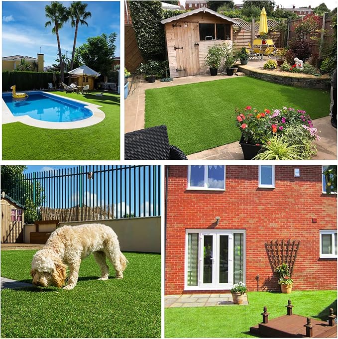 Artificial Grass Rug Outdoor Indoor 2FTX53FT Fake Grass Carpet Green Synthetic - Image 8
