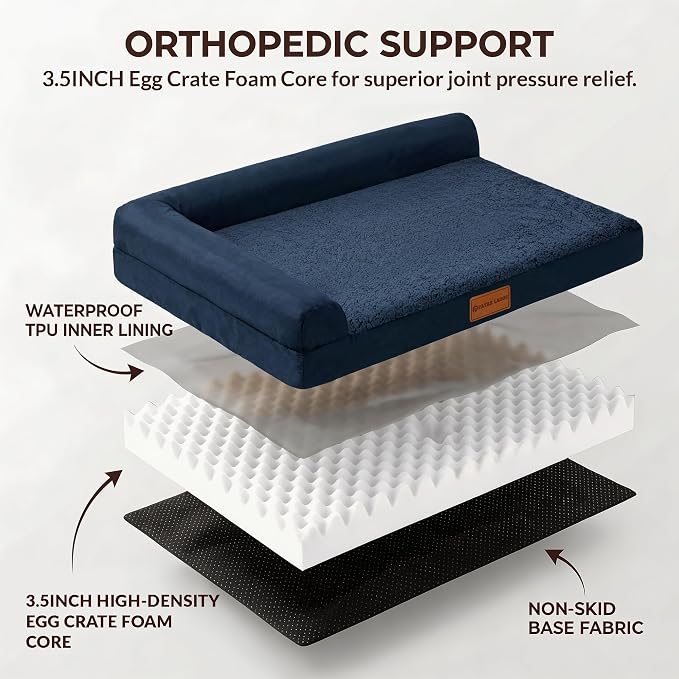 Patas Lague Orthopedic XL Dog Bed Large Sized Dog 48''X30'', Waterproof L - Image 5