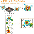 SUNNYPARK Bird Bath with Trellis Outdoor, Antique Garden Iron Plant Trellis - Image 2