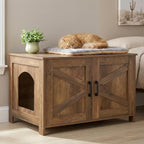 Homhedy Cat Litter Box Enclosure, Wooden Cat Washroom Furniture - Image 6