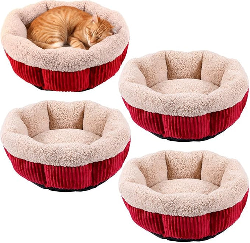 4 Pack Cat Bed Bulk 20in Self Warming Pet Beds by Unknown