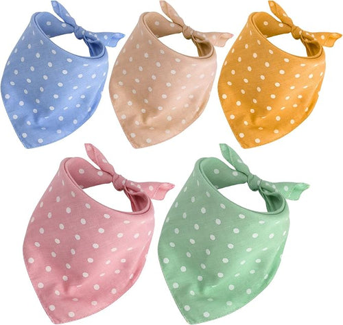 5 Pieces Dog Bandana Pet Summer Bandana Point Kerchief Dog Washable Scarf Soft by Shappy