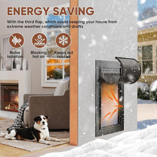 3-Flap Dog Door, All Aluminum Alloy Large Doggy Door Doggie door - Image 2