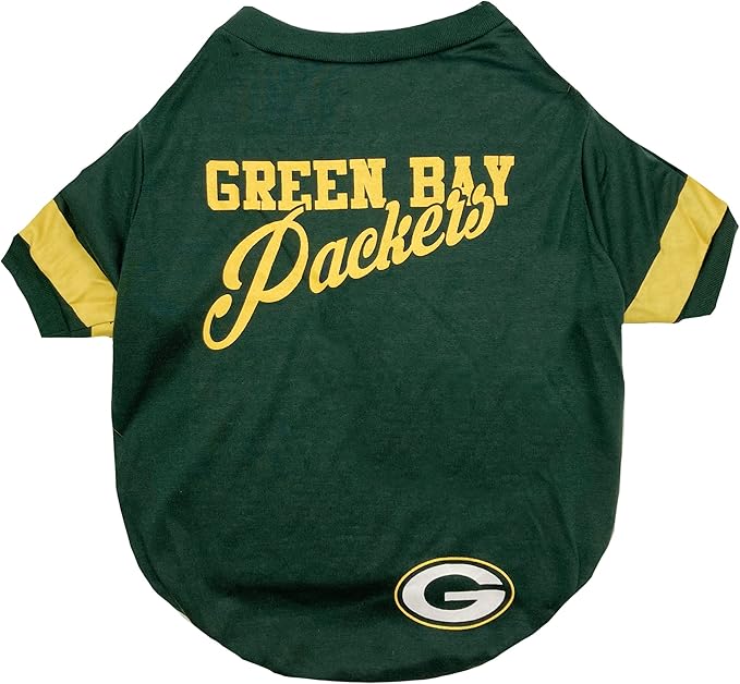 Green Bay Packers Dog & Cat T-Shirt, Large. NFL Team Football Shirt. New Stripe by PETSFIRST