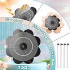 Yzert Solar Fountain Flower Shape-No Battery, Glass 3.5W Solar Water Fountain - Image 6
