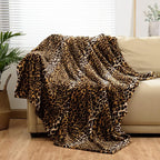 Bnuitland Leopard Print Fleece Flannel Throw - Image 4