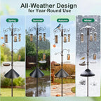 Bird Feeding Station Kit with Squirrel Baffle Bird Feeder Pole with Suet Cage - Image 4