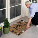 Dogs Welcome People Tolerated Door Mat, Cute Dog Paws Print Artificial Coir - Image 2