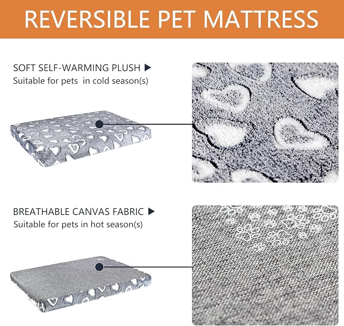 VANKEAN Dog Crate Mat Reversible Cool and Warm, Stylish Dog Bed - Image 3