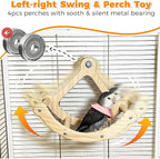 Rocking Bird Toys Perch for Window and Cage, Bird Perch for Wall Suction Mount - Image 3