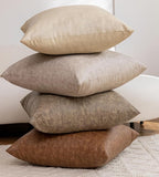 Pack of 4 Oversized Faux Leather Neutral Decorative Throw Pillow Covers 26x26 - Image 9