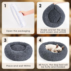 28in Large Dog Bed, Medium Size Dog and Cats, Calming Donut Bed - Image 7