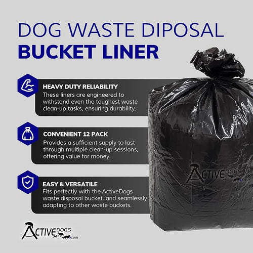 ActiveDogs Dog Poop Bucket Bags 12PK - Image 2