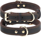 Joytale Leather Dog Collar for Small Dogs, Genuine Solid Sturdy Leather for by Joytale