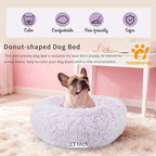 Calming Donut Dogs Beds for Small Dogs Washable, 23inch Plush Round Pet Bed for - Image 6