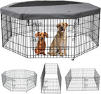 PETIME Foldable Metal Dog Exercise Pen/Pet Puppy Playpen Kennels Yard Fence by PETIME
