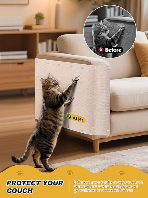 78.7"x15.8" Cat Scratch Mat, Trimmable Self-Adhesive Carpet, DIY Climb Cat - Image 2