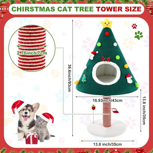36.6 Inch Christmas Cat Tower - Image 2