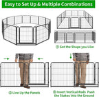 Dog Playpen Outdoor Extra Wide 12 Piece Panels Heavy Duty Dog Fence 32" Height - Image 7