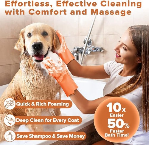 6PCS Pet Grooming Kit for Dogs, Cats and Horses | Dog Washing/Bath Gloves | Dog - Image 2