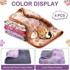 Panelee 4 Pcs Waterproof Dog Blankets Washable Puppy Paw Print Fleece Blanket - Image 7