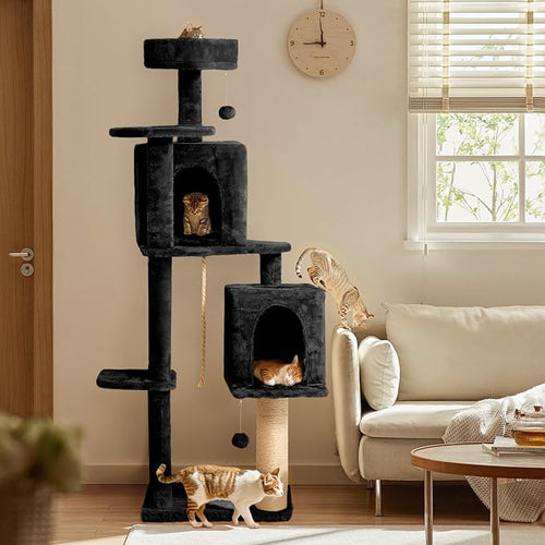 56-Inch Cat Tree for Large Cats, Sisal Scratching Posts & Hanging Toys – Sturdy - Image 2