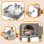 Sweetcrispy 44 Inch Cat Tree Tower, Cat Climbing Tower - Image 4