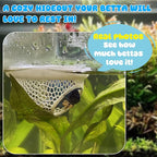 Pink Floating Betta Hide & Shrimp Cave – 3D Printed Aquarium Hammock, Feeding - Image 4