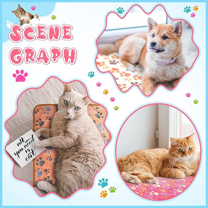 Tatuo 4 Pcs Dog Blanket for Pet Cat Blankets Indoor Puppy Teething Stuff Toys - Image 4