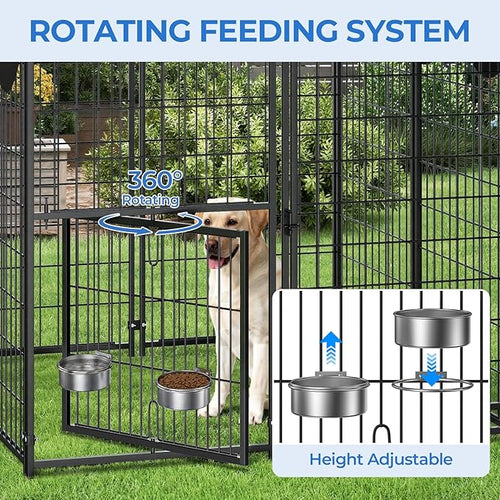 4x4x4.5ft Outdoor Dog Kennel, Metal Heavy Duty Dog Run - Image 2