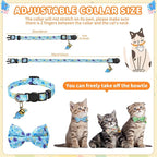 3 PCS Cat Collars with Bow Tie and Bell, Cat Collars Dinosaurs Pattern - Image 2