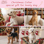 Christmas Dog Collar for Medium Dogs, Adjustable Poly-Cotton Fabric Collar - Image 2