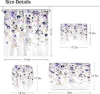 4 PCS Purple Floral Flower Shower Curtain Set 72Wx72H Inch Watercolor Pastel - Image 5