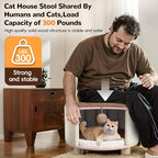 Solid Wood Cats House Stool, 300-lb Capacity. Large Cat Bed Cave - Image 3