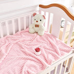 Soft Fleece Baby Blanket Ultra Cozy Pink Baby Blankets - Image 2