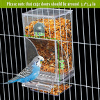 Rypet No Mess Automatic Bird Feeder Transparent Food Container Cage Acrylic - Image 4