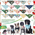 100 Pcs Christmas Dog Bandanas Bulk Pet Bibs Colorful Triangle Scarf Xmas Pet - Image 2