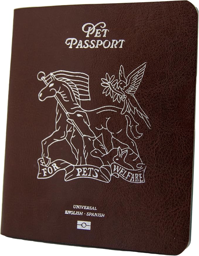Color Premium PU Leather stitch-sewn US Pet Passport Medical Record by UnitedPetClub