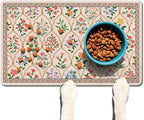 Absorbent Pet Dog Bowl Mat for Food and Water, Pet Cat Food Feeding Mat by Ideasonna